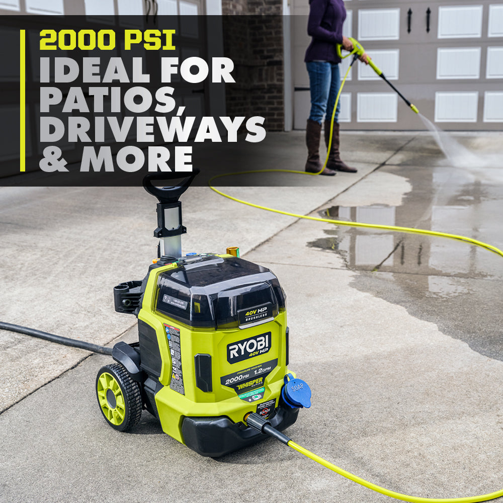 40V HP BRUSHLESS WHISPER SERIES 2000 PSI PRESSURE WASHER  Image 5